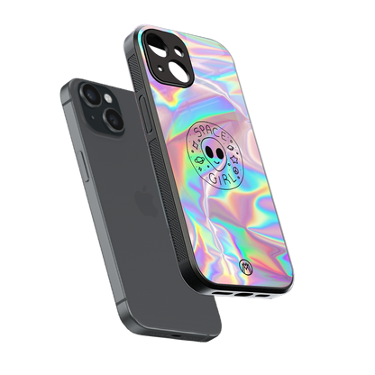 colorful alien back phone cover | glass case for iphone 15
