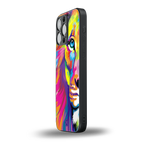 colourful fierce lion back phone cover | glass case for iphone 13 pro max