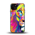 colourful fierce lion back phone cover | glass case for iphone 13