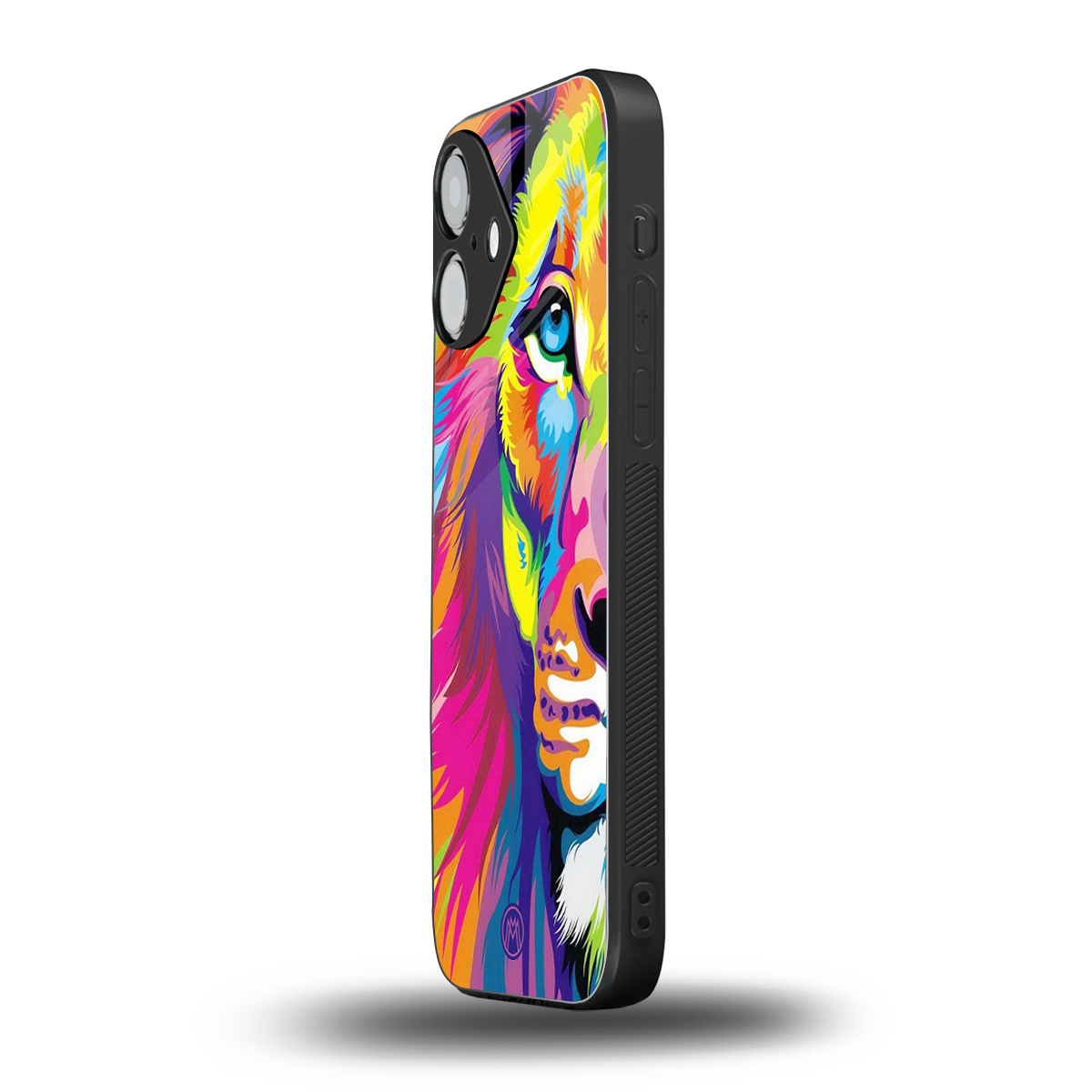 colourful fierce lion back phone cover | glass case for iphone 16