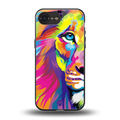 colourful fierce lion back phone cover | glass case for iphone 16e