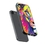 colourful fierce lion back phone cover | glass case for iphone 16e