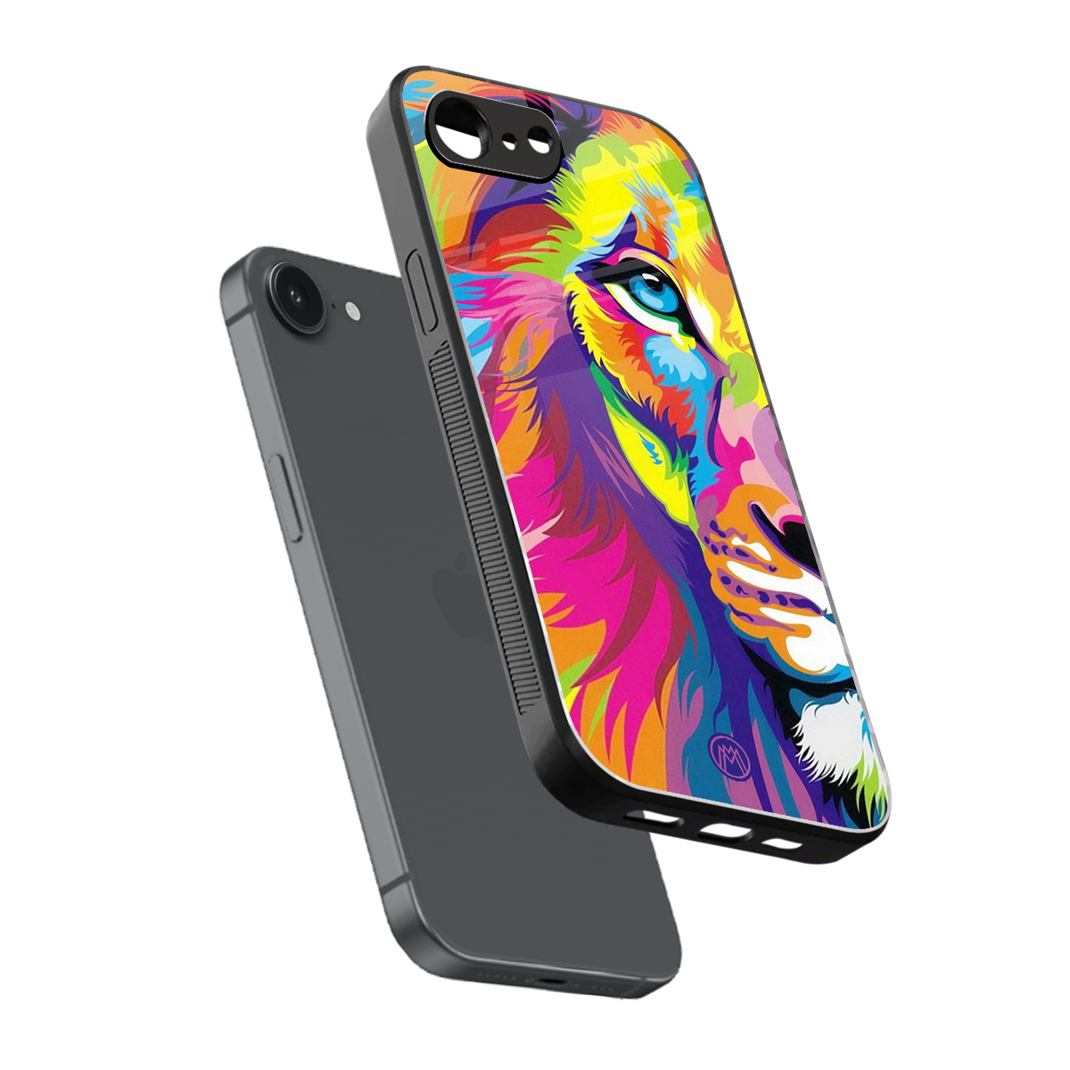 colourful fierce lion back phone cover | glass case for iphone 16e