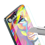 colourful fierce lion back phone cover | glass case for iphone 16e