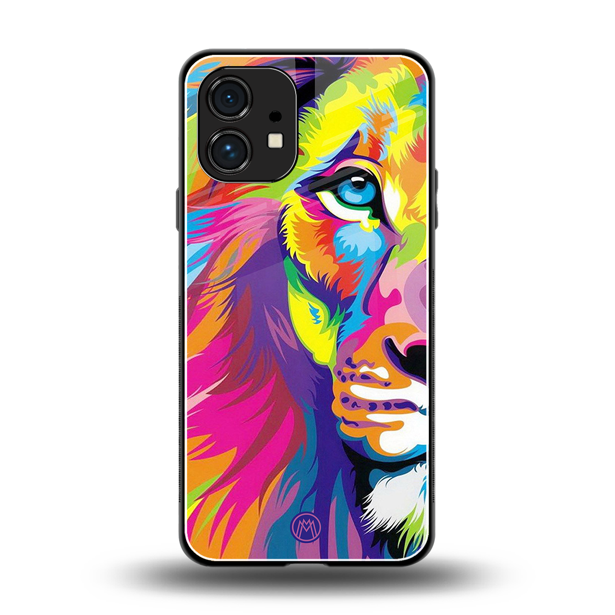 colourful fierce lion back phone cover | glass case for nothing phone 1