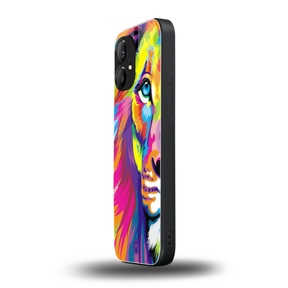 colourful fierce lion back phone cover | glass case for nothing phone 1