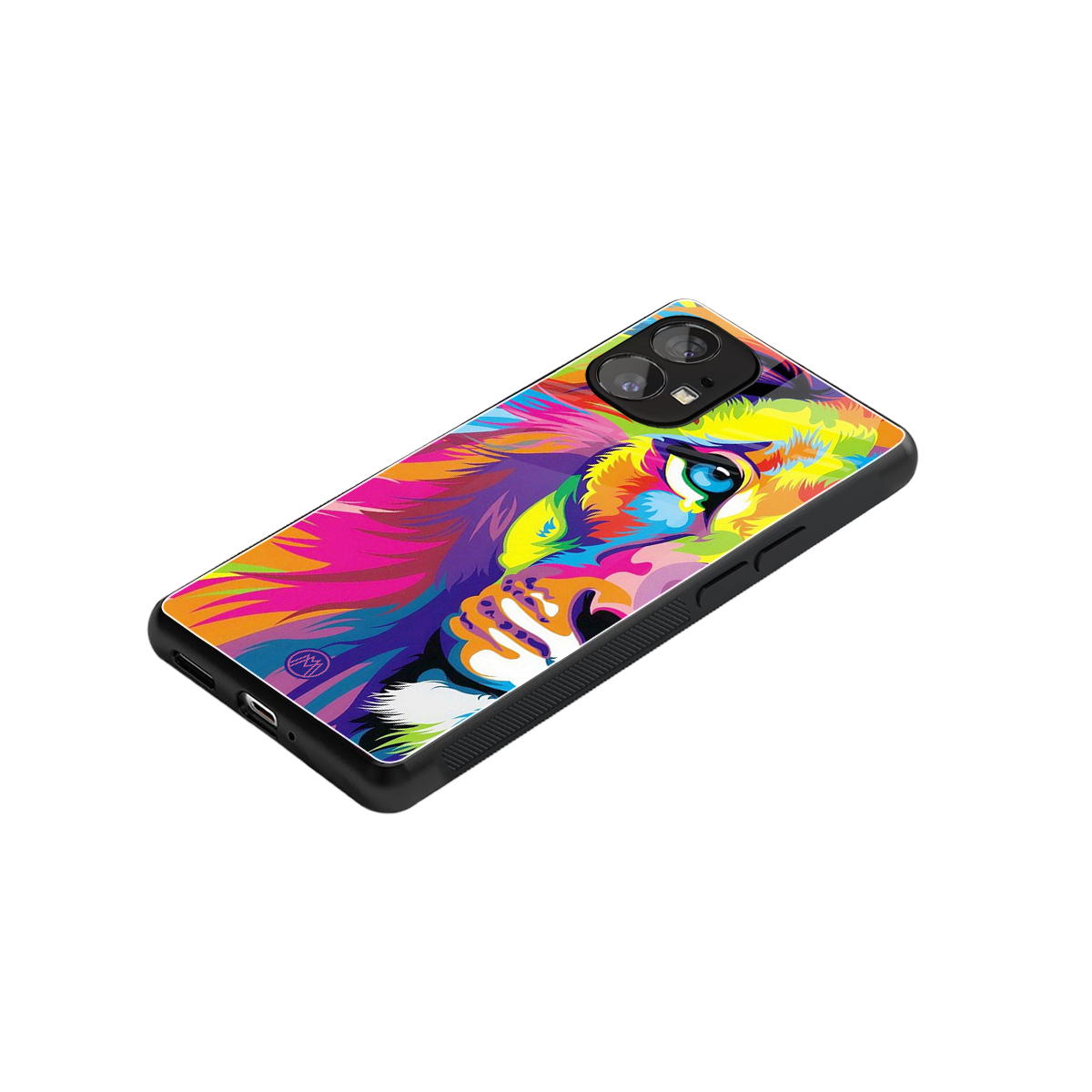 colourful fierce lion back phone cover | glass case for nothing phone 1