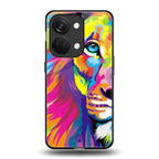 colourful fierce lion back phone cover | glass case for oneplus nord 3