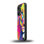 colourful fierce lion back phone cover | glass case for oneplus nord 3