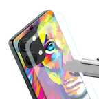 colourful fierce lion back phone cover | glass case for oneplus nord 3
