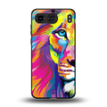 colourful fierce lion back phone cover | glass case for oneplus nord 4
