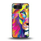 colourful fierce lion back phone cover | glass case for oneplus nord 4