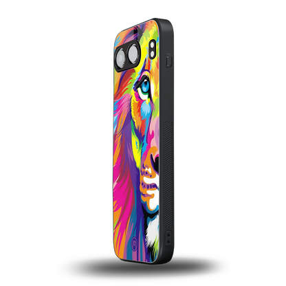 colourful fierce lion back phone cover | glass case for oneplus nord 4
