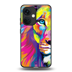 colourful fierce lion back phone cover | glass case for oneplus nord ce 3