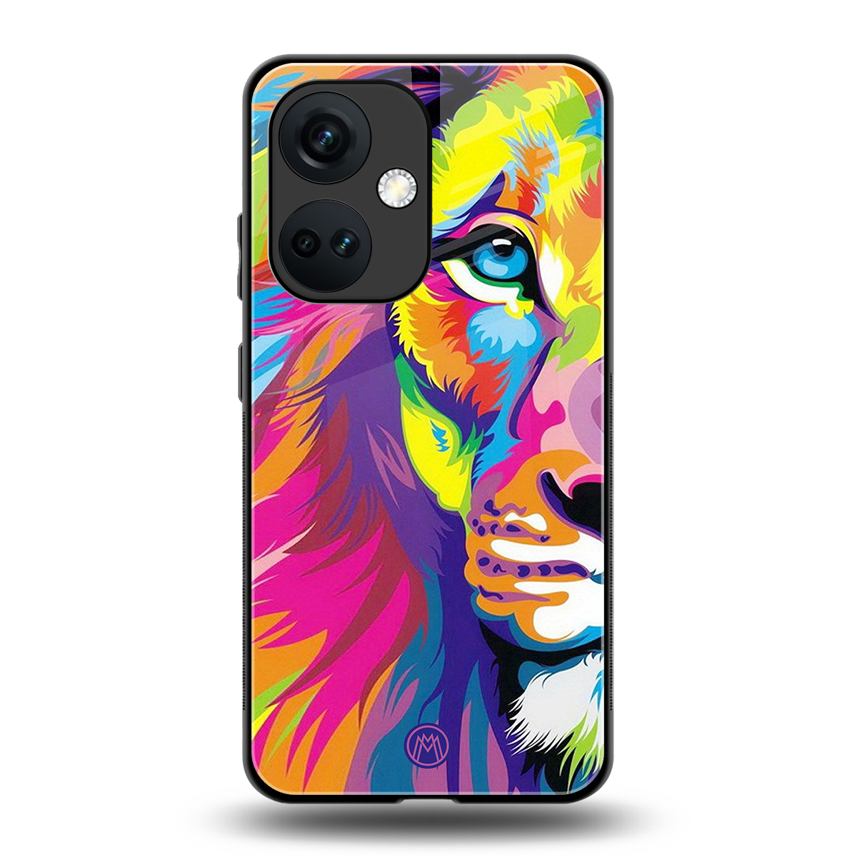 colourful fierce lion back phone cover | glass case for oneplus nord ce 3