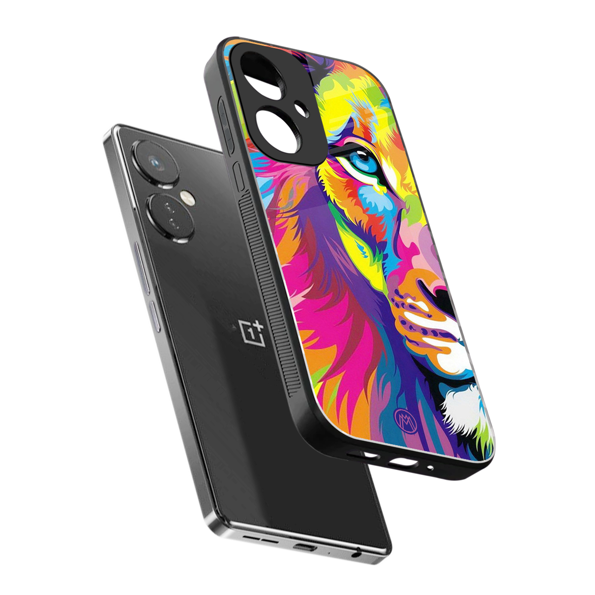 colourful fierce lion back phone cover | glass case for oneplus nord ce 3