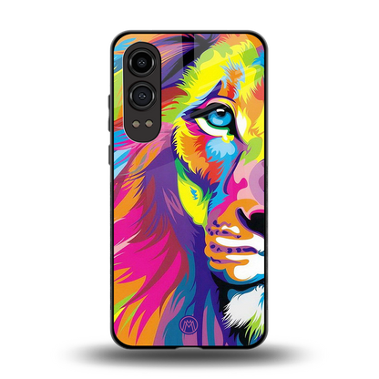 colourful fierce lion back phone cover | glass case for oneplus nord ce 4 lite