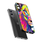 colourful fierce lion back phone cover | glass case for oneplus nord ce 4 lite
