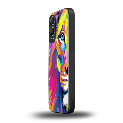 colourful fierce lion back phone cover | glass case for oneplus nord ce 4 lite