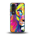 colourful fierce lion back phone cover | glass case for oneplus nord ce 4