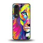 colourful fierce lion back phone cover | glass case for oneplus nord ce 4