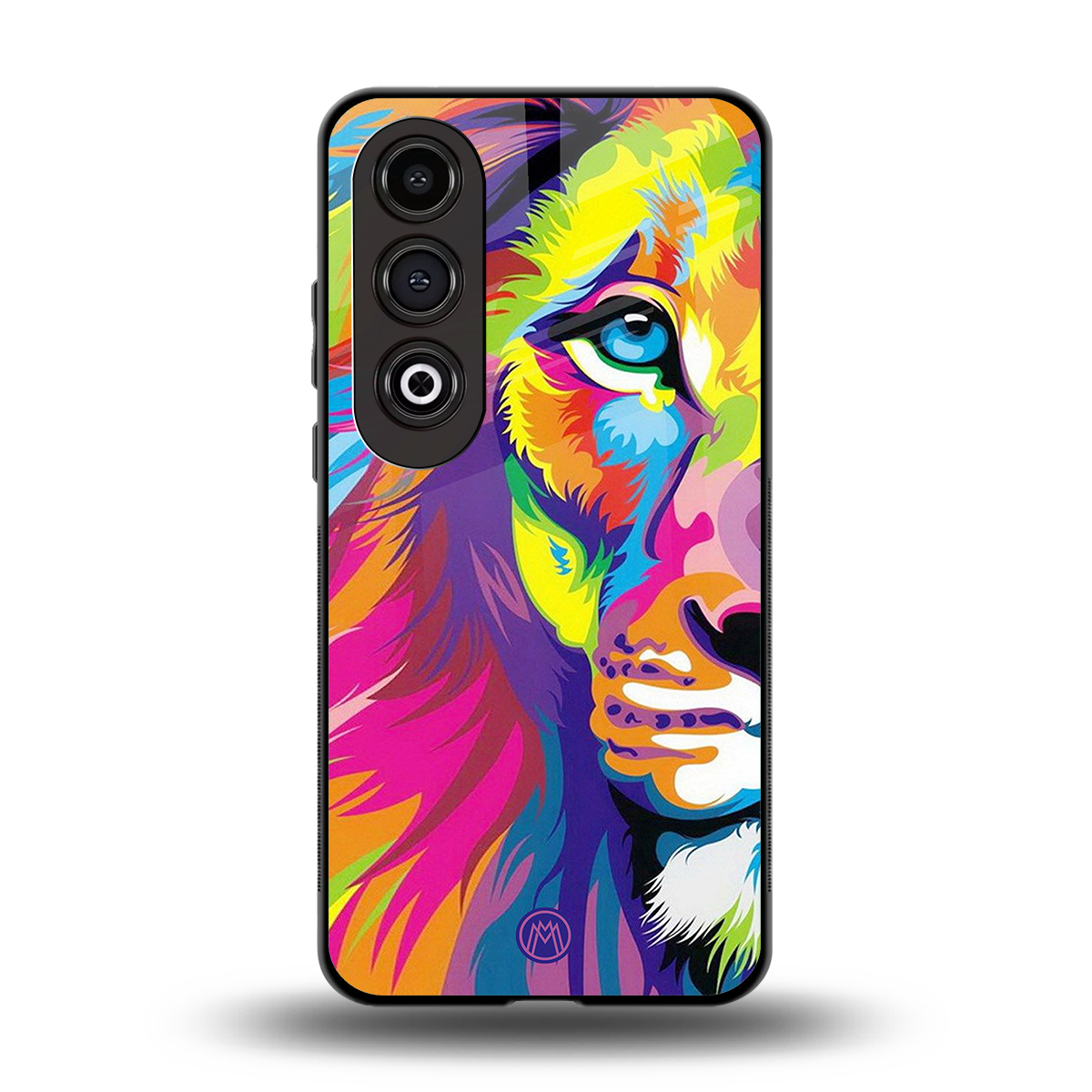 colourful fierce lion back phone cover | glass case for oneplus nord ce 4