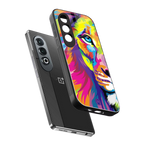 colourful fierce lion back phone cover | glass case for oneplus nord ce 4