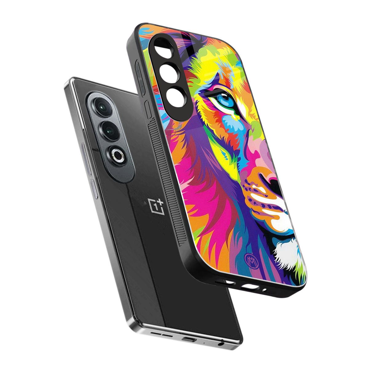 colourful fierce lion back phone cover | glass case for oneplus nord ce 4