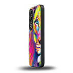 colourful fierce lion back phone cover | glass case for oneplus nord ce 4