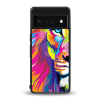 colourful fierce lion back phone cover | glass case for google pixel 6 pro