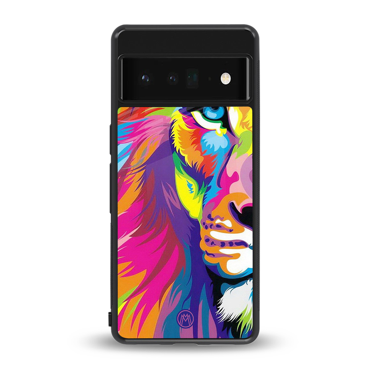 colourful fierce lion back phone cover | glass case for google pixel 6 pro