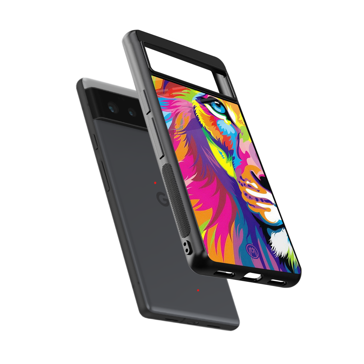colourful fierce lion back phone cover | glass case for google pixel 6