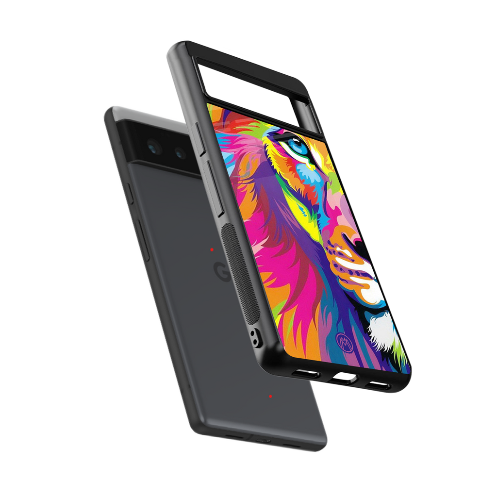 colourful fierce lion back phone cover | glass case for Google Pixel 6A