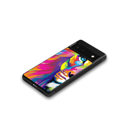 colourful fierce lion back phone cover | glass case for Google Pixel 6A