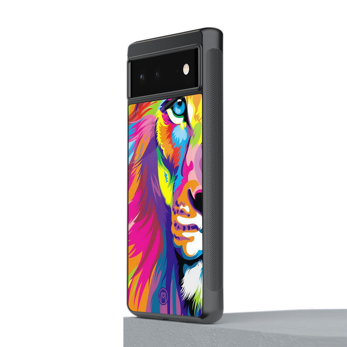 colourful fierce lion back phone cover | glass case for google pixel 6
