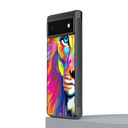 colourful fierce lion back phone cover | glass case for Google Pixel 6A