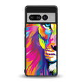 colourful fierce lion back phone cover | glass case for google pixel 7 pro