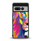 colourful fierce lion back phone cover | glass case for google pixel 7 pro