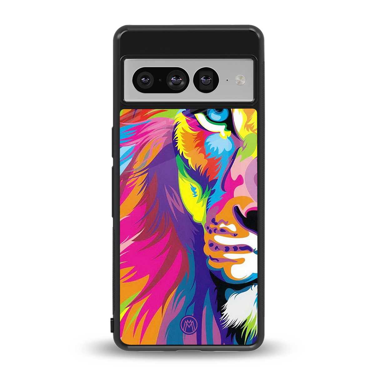 colourful fierce lion back phone cover | glass case for google pixel 7 pro