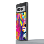colourful fierce lion back phone cover | glass case for google pixel 7 pro