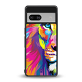 colourful fierce lion back phone cover | glass case for Google Pixel 7