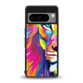 colourful fierce lion back phone cover | glass case for google pixel 8 pro