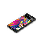 colourful fierce lion back phone cover | glass case for google pixel 8 pro
