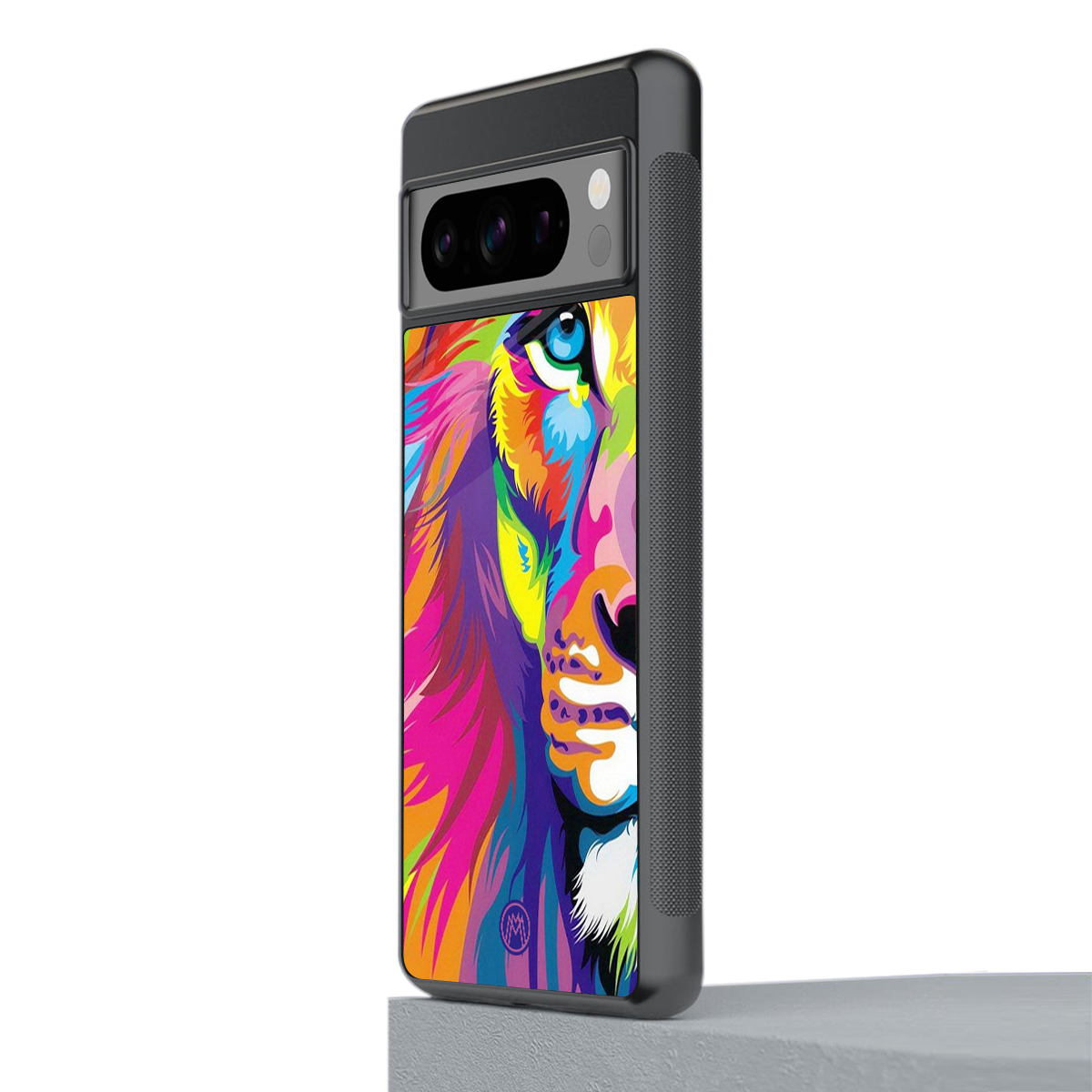 colourful fierce lion back phone cover | glass case for google pixel 8 pro