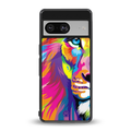 colourful fierce lion back phone cover | glass case for Google Pixel 8