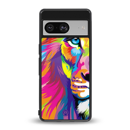 colourful fierce lion back phone cover | glass case for Google Pixel 8
