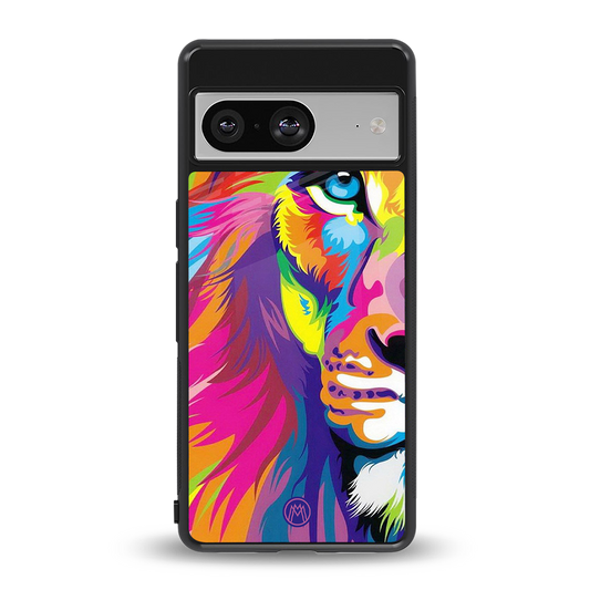 colourful fierce lion back phone cover | glass case for Google Pixel 8