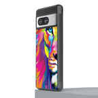 colourful fierce lion back phone cover | glass case for Google Pixel 8