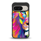 colourful fierce lion back phone cover | glass case for google pixel 9