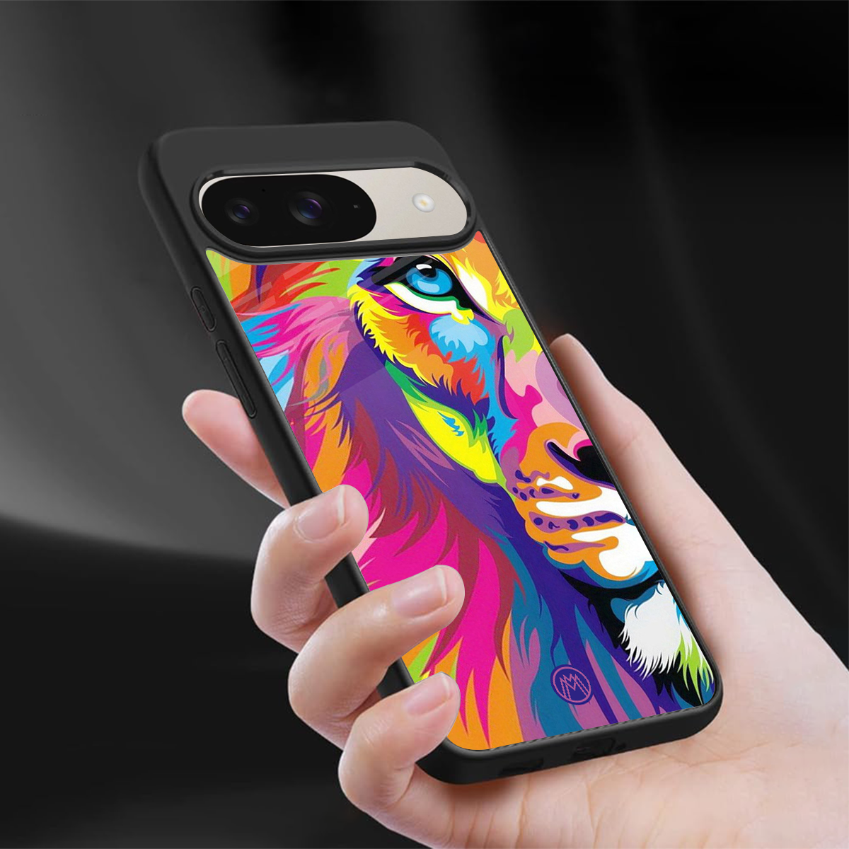 colourful fierce lion back phone cover | glass case for google pixel 9